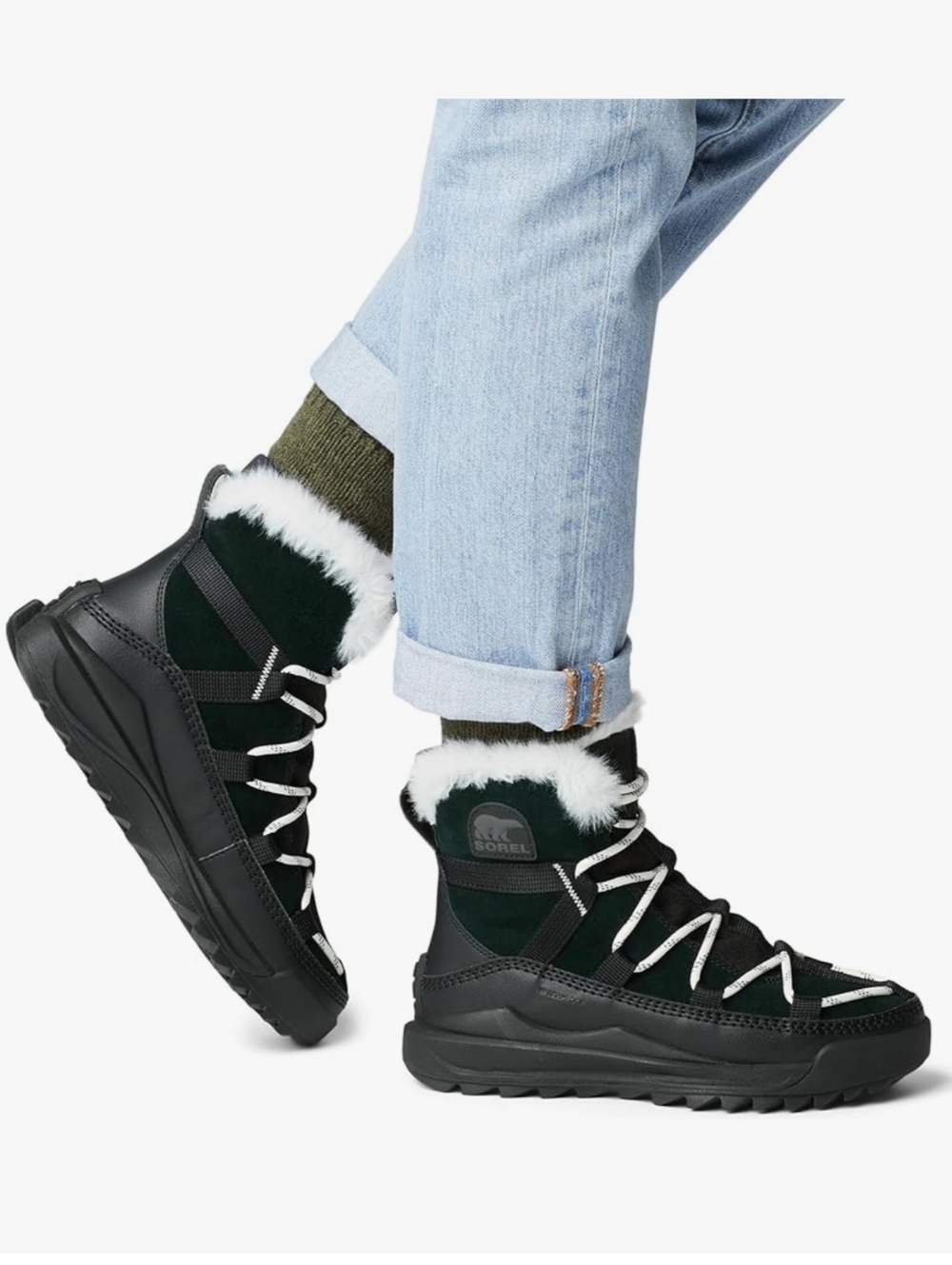 SOREL ONA RMX Glacy Waterproof Boots Black/White 9